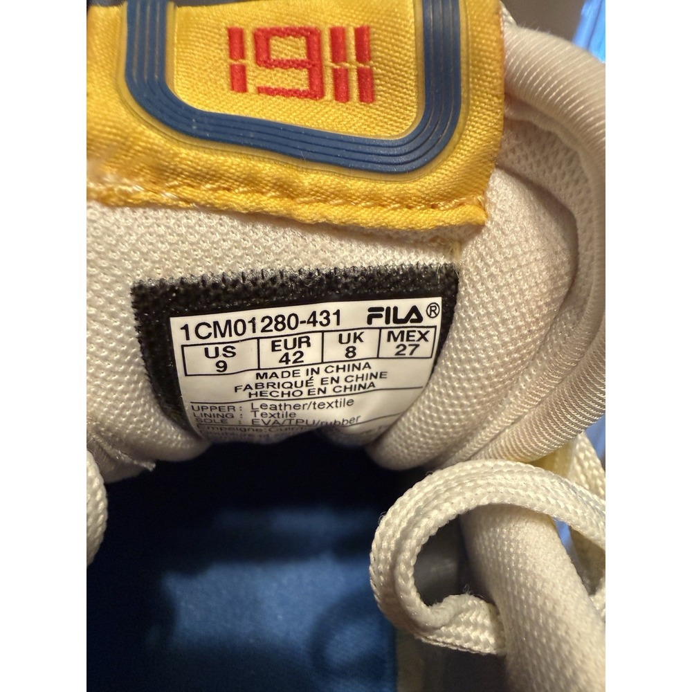 Fila Renno Sneakers Mens Size 9 Blue Yellow Red Colorblock Retro 1CM01280-431 - Picture 8 of 8